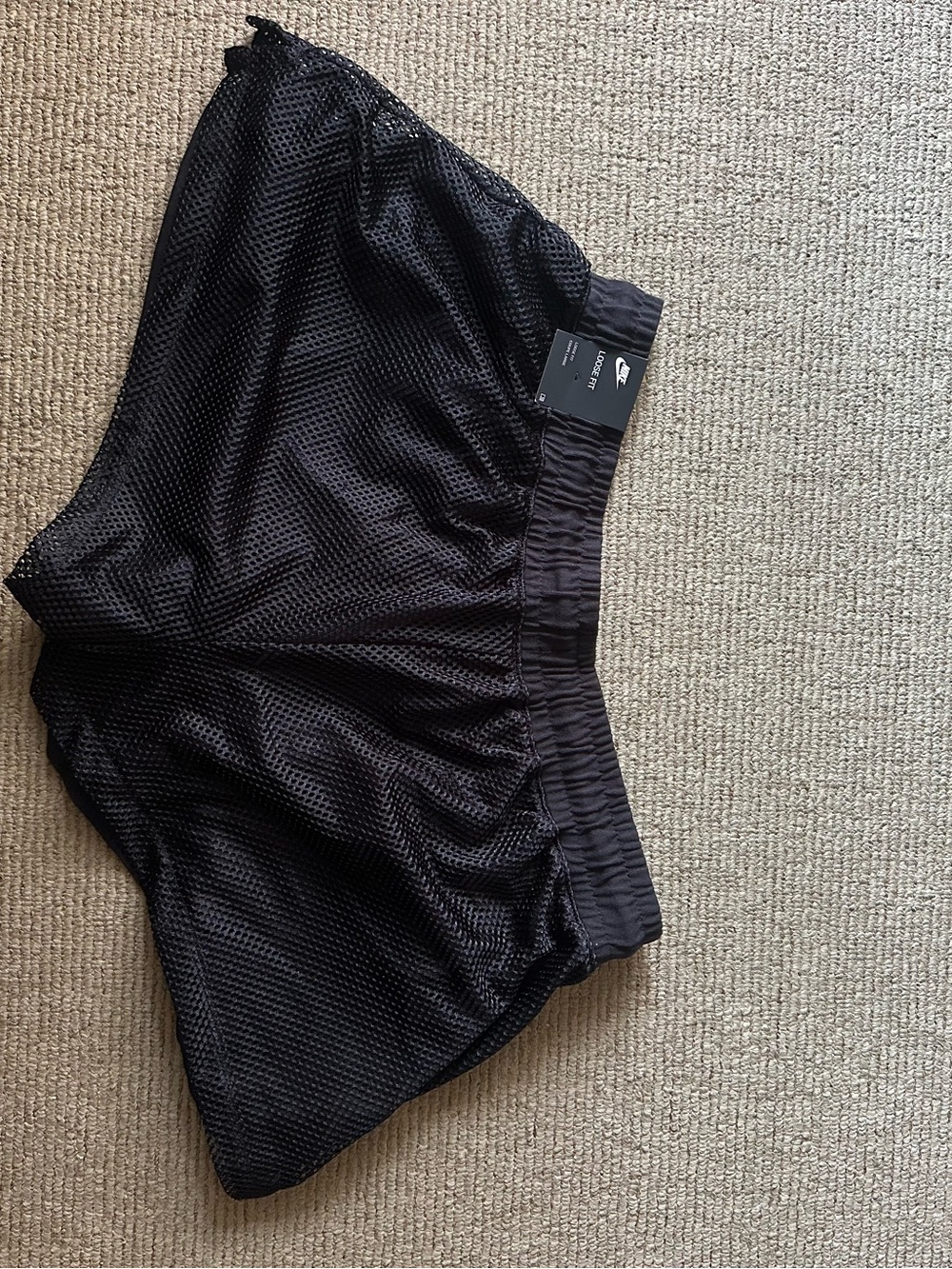Nike Black Mesh Athletic Shorts with Elastic Waistband